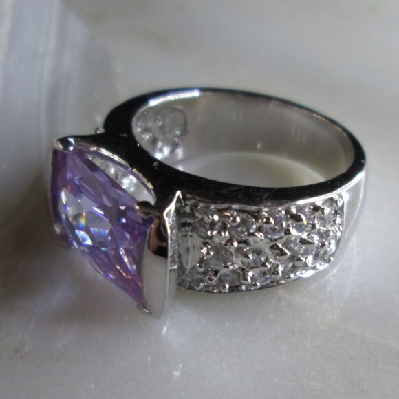 Lilac Ice CZ Fashion Ring - Picture 6 of 8